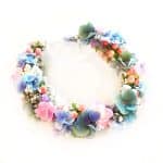 Pink and blue full flower Crown. The Petal Provedore. Melbourne.