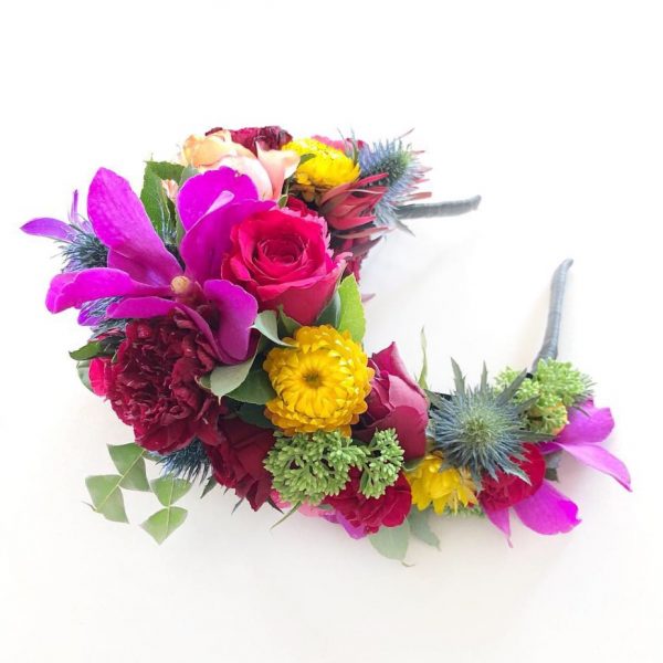 Brightly coloured Flowercrown Headband. the Petal Provedore. Melbourne.