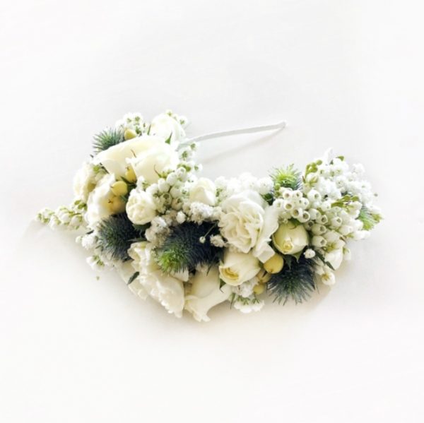 Blue and white Flowercrown Headband. the Petal Provedore. Melbourne