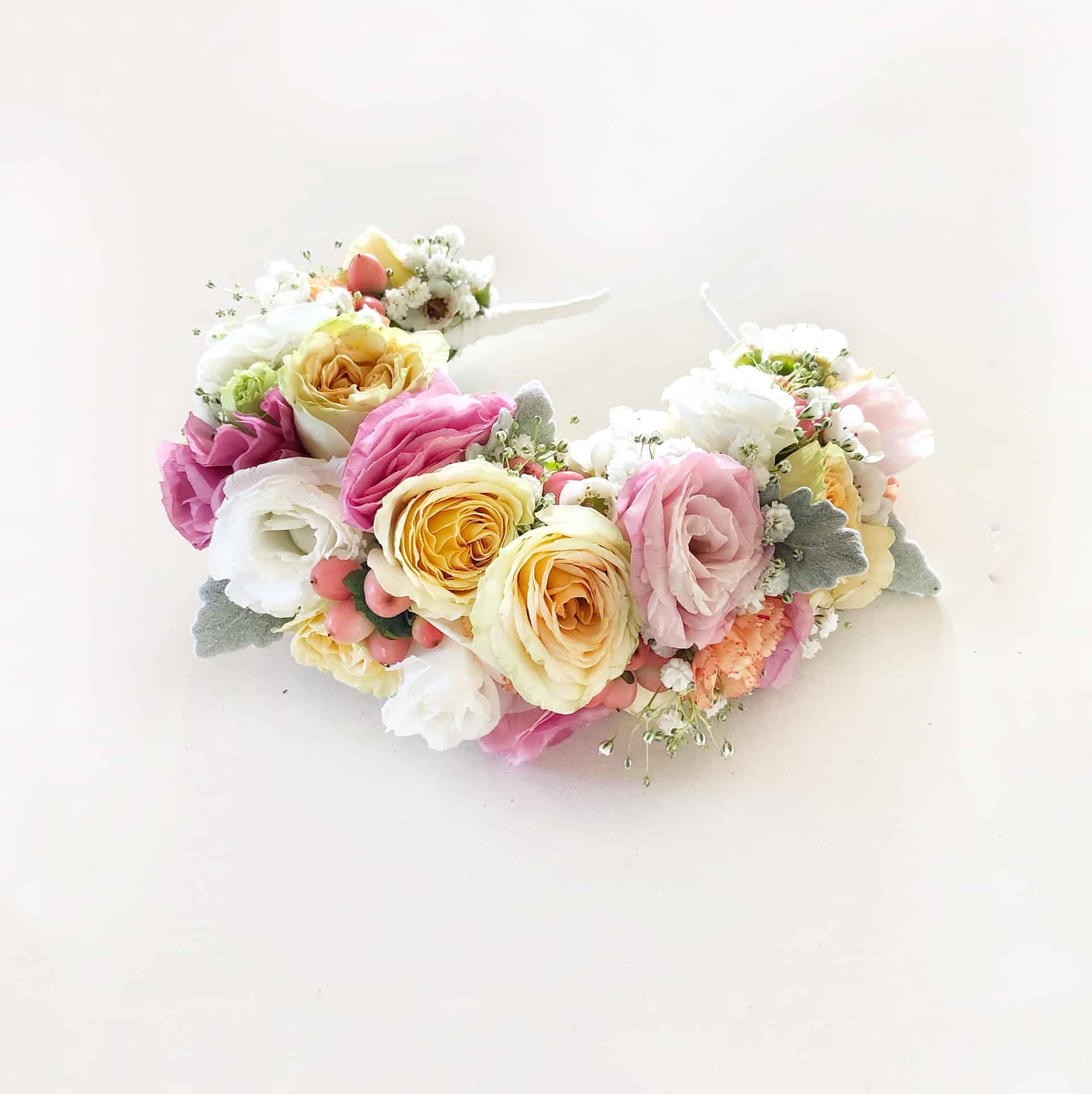 Meri Meri - Girls Pink & White Floral Hairband | Childrensalon