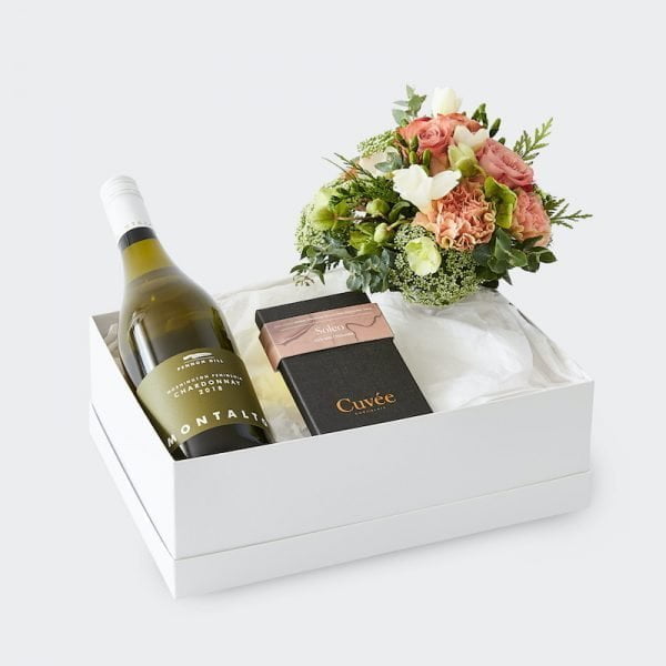 Wine Time Gift Hamper Chardonnay. The Petal Provedore. Melbourne.