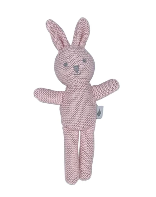 Knitted Pink Bunny Rattle